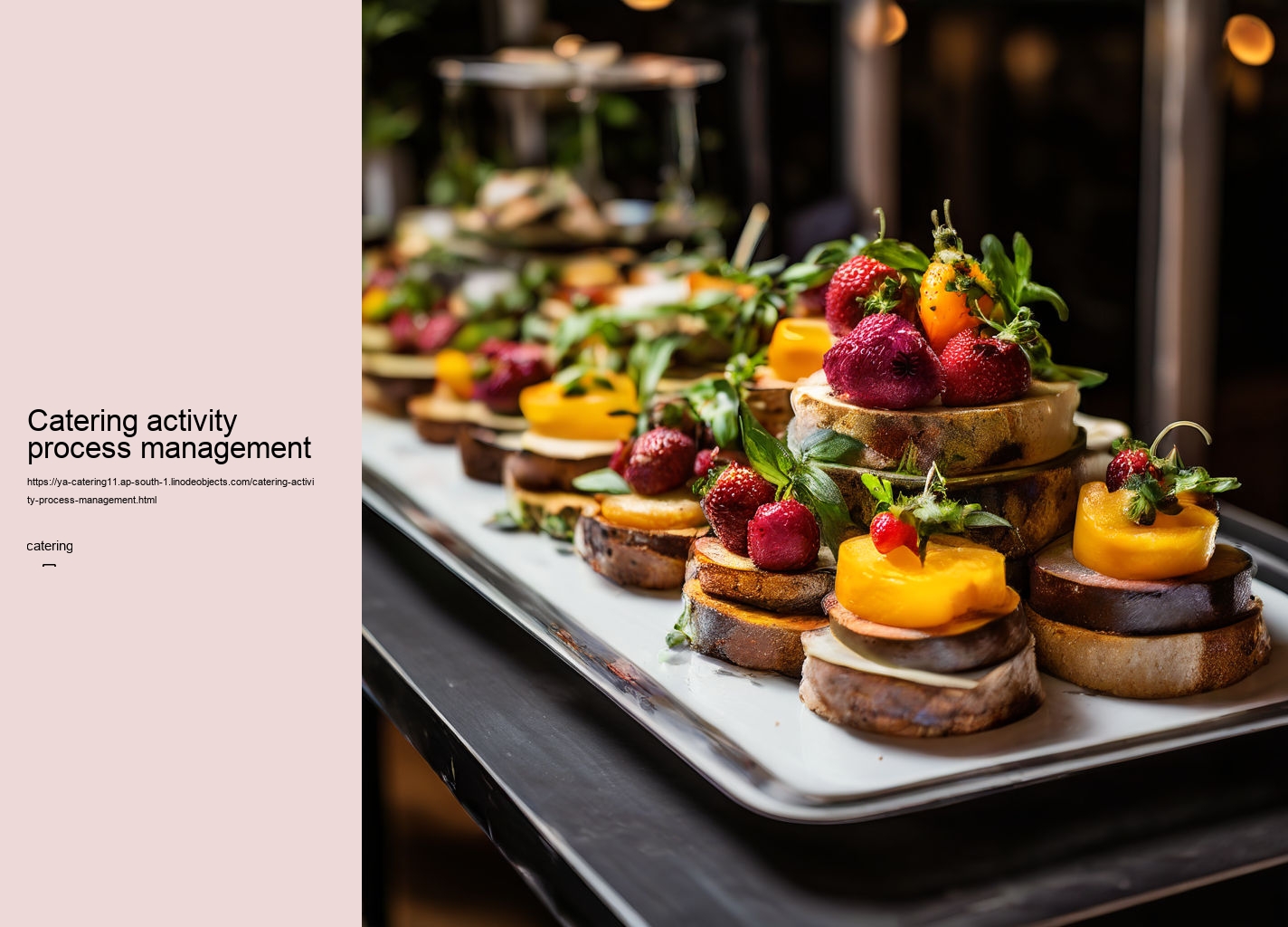 Catering activity process management